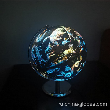 Лампа-глобус 25 см с подсветкой и созвездиями